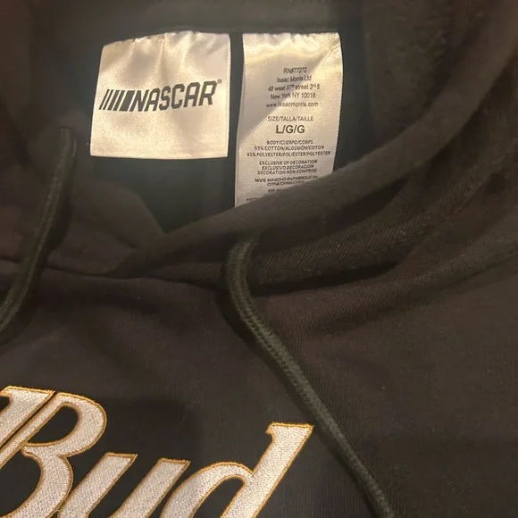 Unisex Budweiser casual Racing Graphic cozy Hoodie Dale Earnhardt LG NWT - Picture 3 of 3